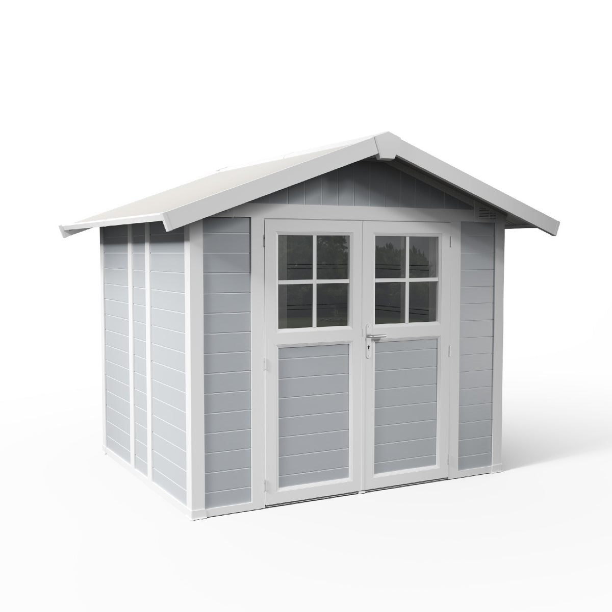 Abri de jardin 4,9 m² gris clair Déco