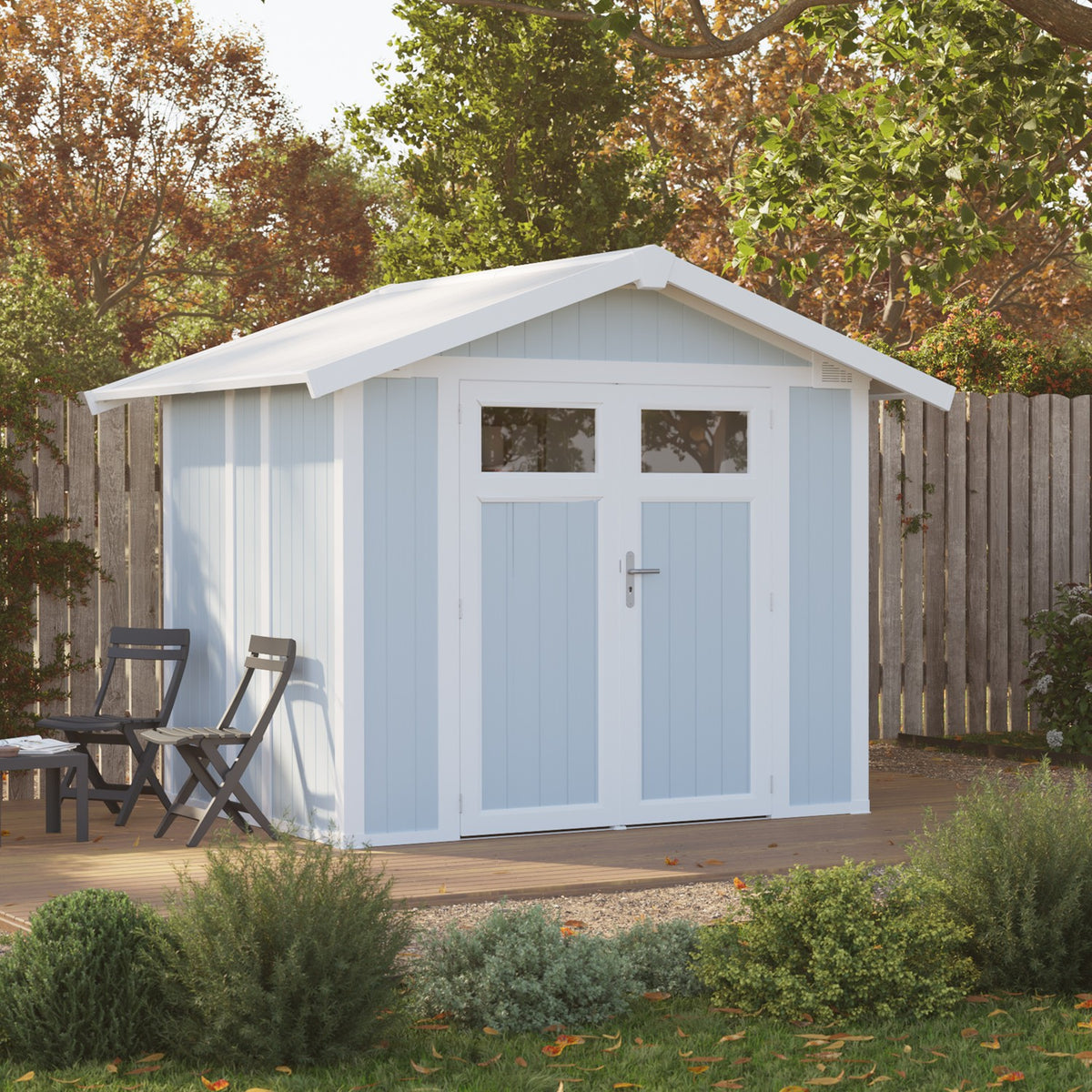Abri de jardin 4,9 m² gris-bleu Utility