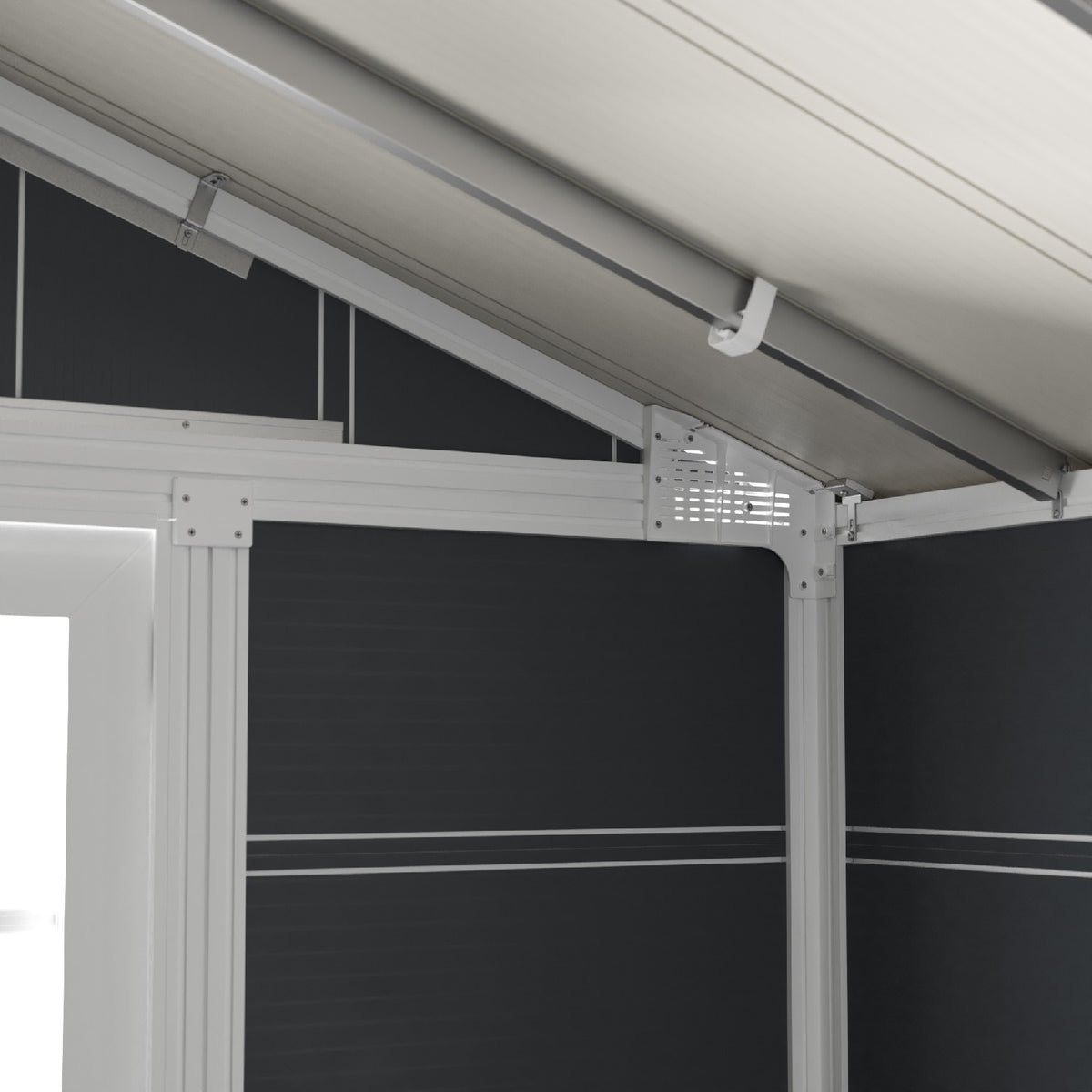 Abri de jardin 4,9 m² PMMA gris foncé Déco