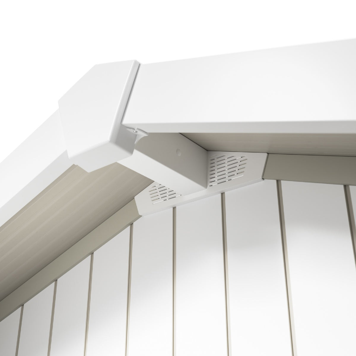 Abri de jardin 7,5 m² blanc - gris_vert Déco