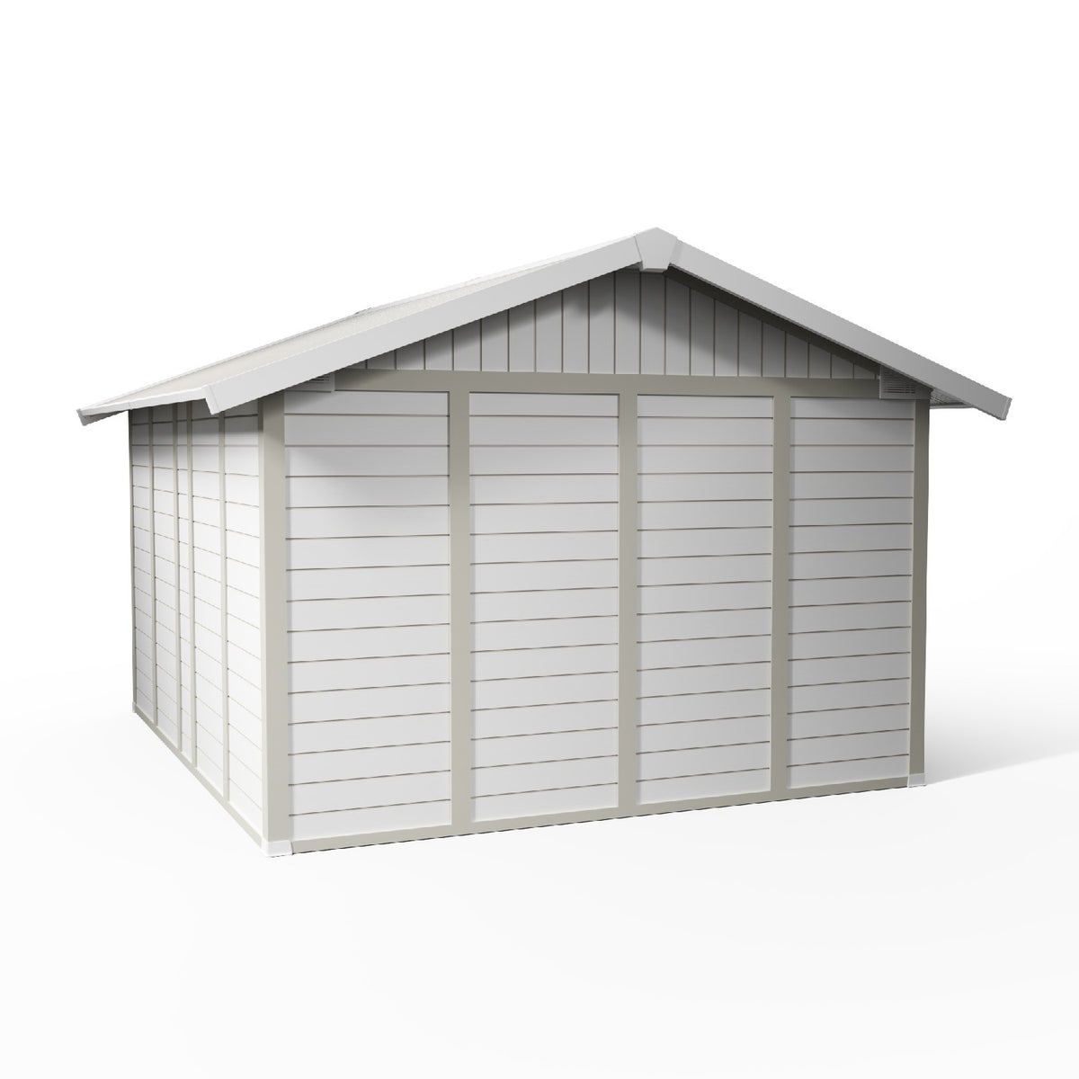 Abri de jardin 11 m² blanc-gris_vert Déco