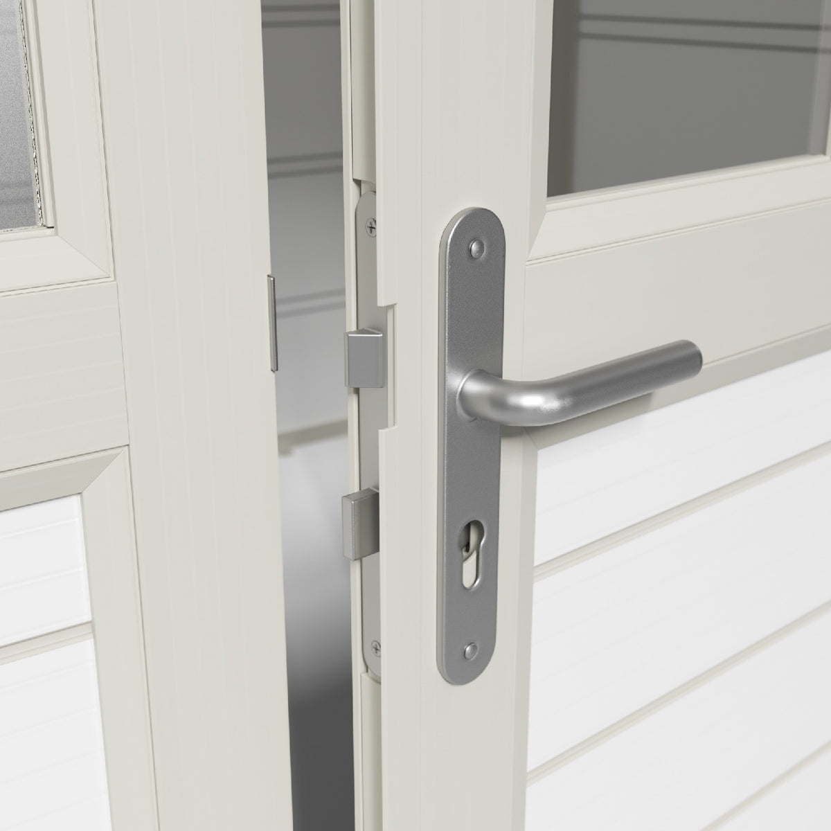 Abri de jardin 11 m² blanc-gris_vert Déco