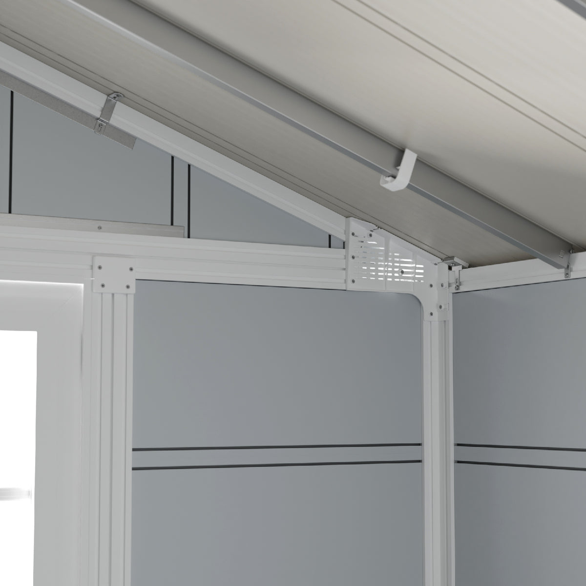 Abri de jardin 11 m² gris clair Déco