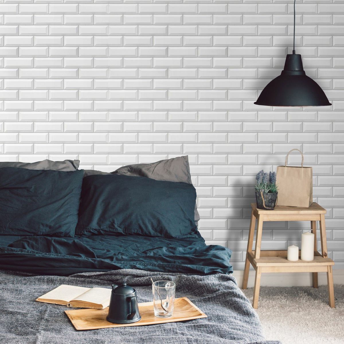 Revêtement Element 3D Métro white tile