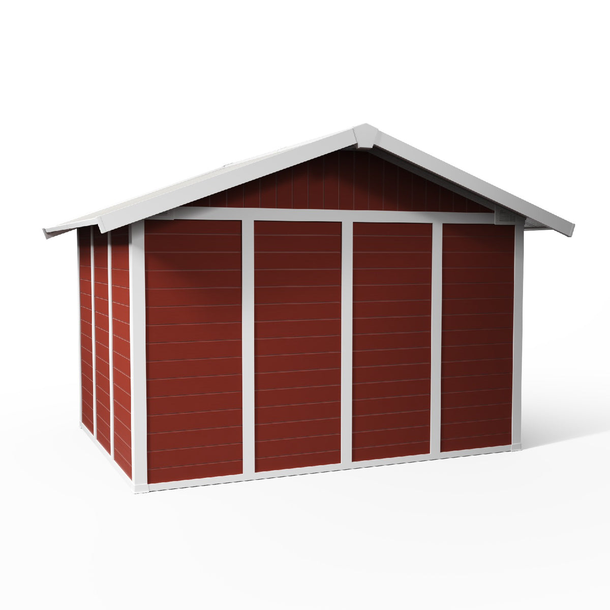 Abri de jardin 7,5 m² PMMA rouge Déco